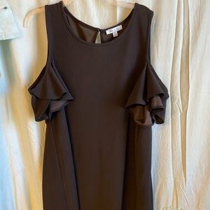Black boutique cold-shoulder dress